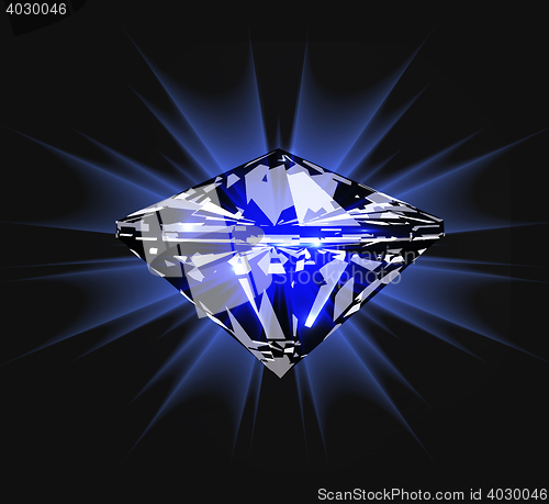 Image of Diamond in front view. Vector illustration