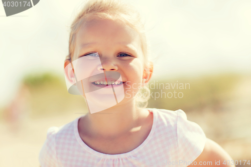 Image of happy beautiful little girl portrait outdoors