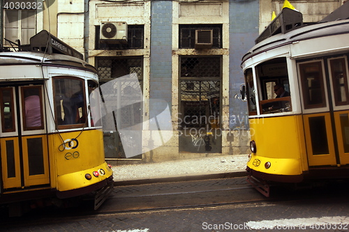 Image of EUROPE PORTUGAL LISBON TRANSPORT FUNICULAR TRAIN