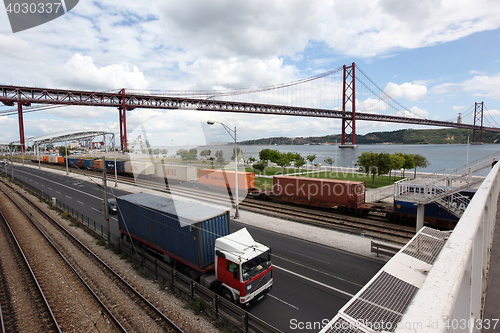 Image of EUROPE PORTUGAL LISBON BRIDGE PONTE 25 DE ABRIL