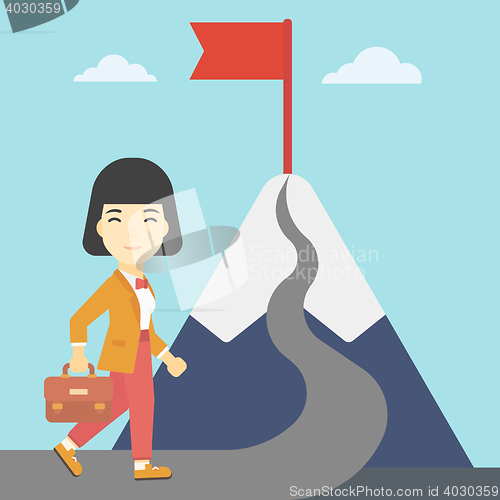 Image of Leader business woman vector illustration.