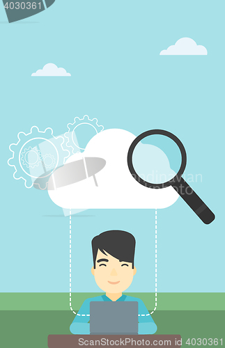 Image of Cloud computing technology vector illustration.