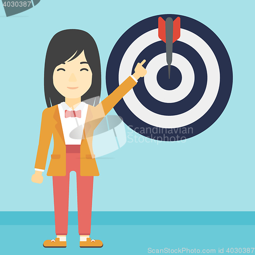 Image of Achievement of business goal vector illustration.