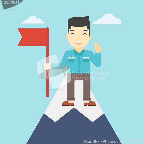 Image of Cheerful leader businessman vector illustration.