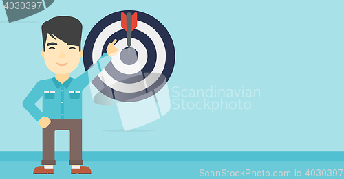 Image of Achievement of business goal vector illustration.