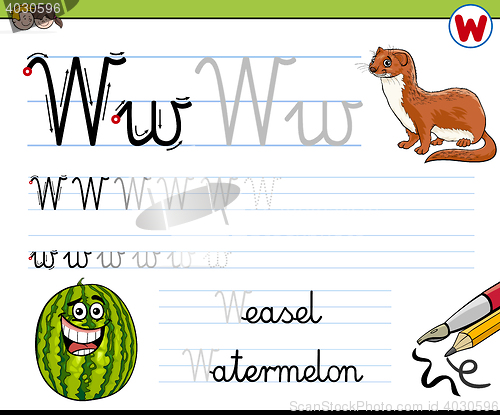 Image of how to write letter w