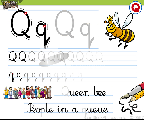 Image of how to write letter q