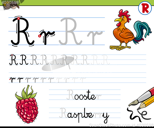 Image of how to write letter r