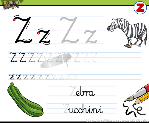 Image of how to write letter z