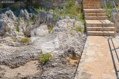 Image of Staircase on the rocky beach in Istria