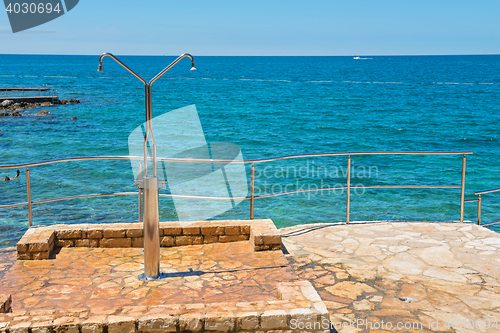 Image of Shower on the rocky beach in Istria