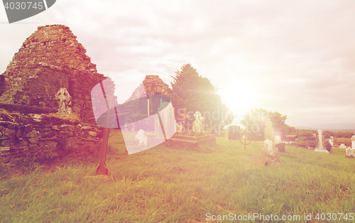 Image of old celtic cemetery graveyard in ireland