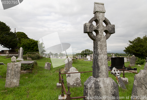 Image of old celtic cemetery graveyard in ireland