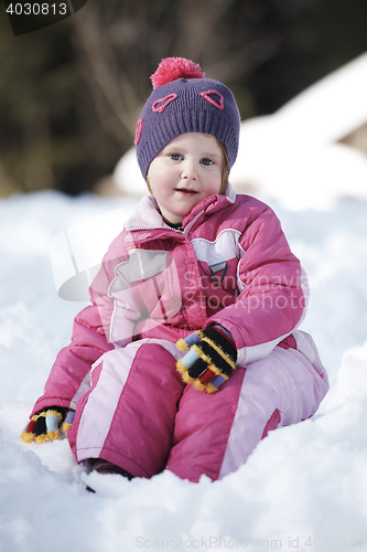 Image of little girl at winter day