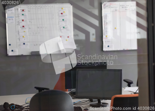 Image of empty office with modern computers