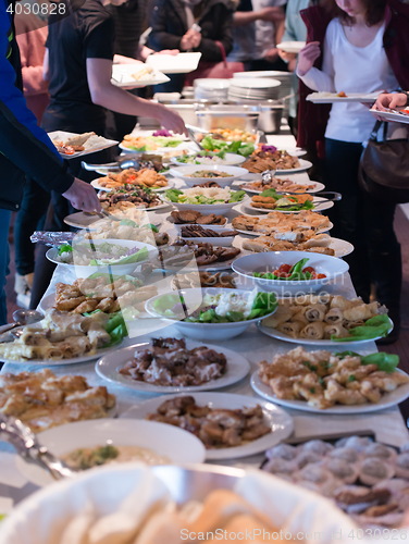 Image of catering food table