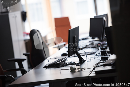 Image of empty office with modern computers