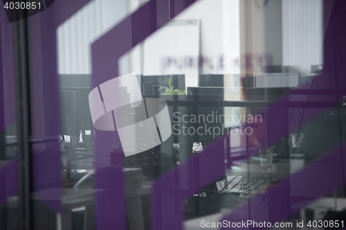 Image of empty office with modern computers