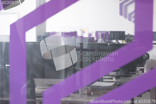 Image of empty office with modern computers