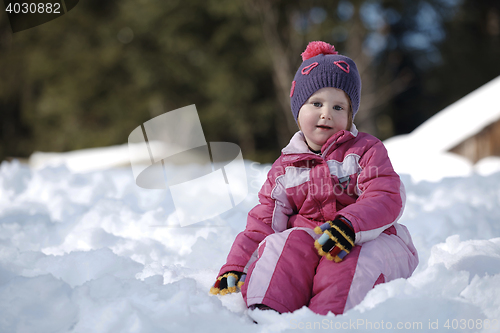 Image of little girl at winter day
