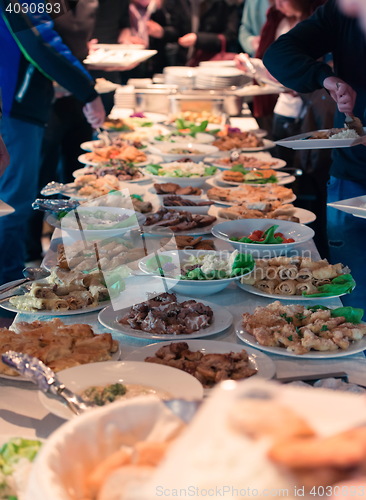 Image of catering food table