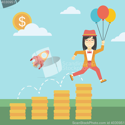 Image of Successful business start up vector illustration.