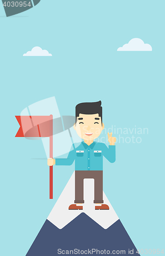 Image of Cheerful leader businessman vector illustration.