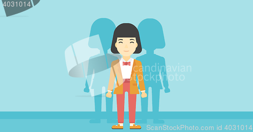 Image of Woman searching for job vector illustration.