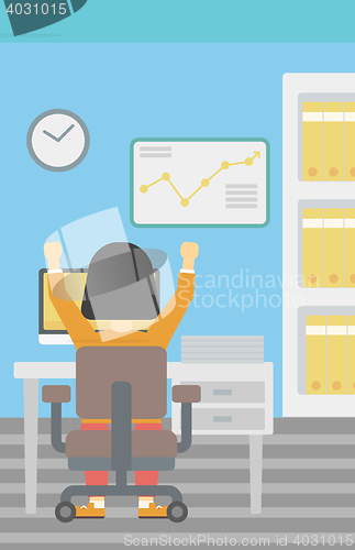 Image of Successful business woman vector illustration.