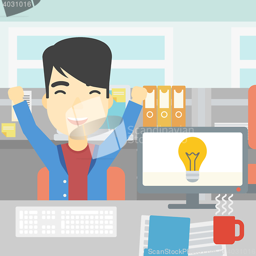 Image of Creative excited man having business idea.