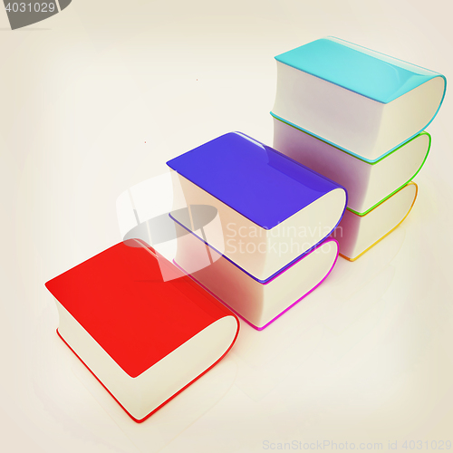 Image of Glossy Books Icon isolated on a white background. 3D illustratio