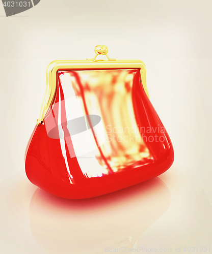 Image of Purse. 3D illustration. Vintage style.