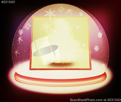 Image of New year crystal ball. 3D illustration. Vintage style.