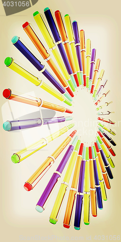 Image of corporate pen design . 3D illustration. Vintage style.