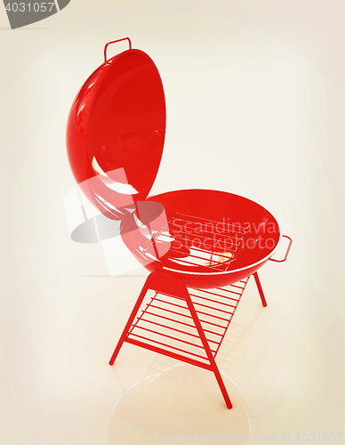 Image of Oven barbecue grill. 3D illustration. Vintage style.