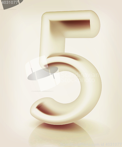 Image of Number \"5\"- five. 3D illustration. Vintage style.