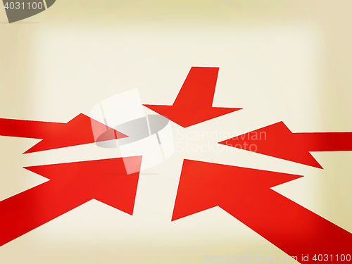 Image of arrows way . 3D illustration. Vintage style.