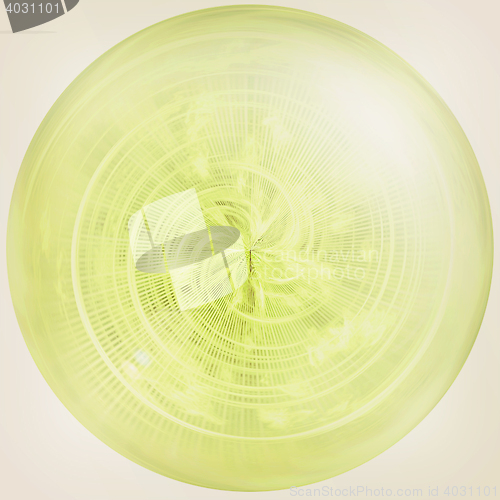 Image of Shiny button. 3D illustration. Vintage style.