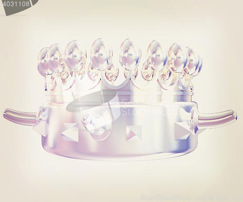 Image of Crown for a Royal King Cartoon. 3D illustration. Vintage style.