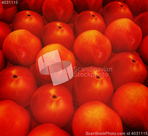 Image of lots of fresh peaches are beautiful peach background. 3D illustr