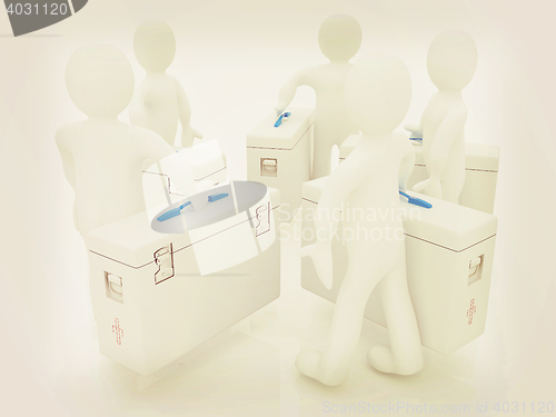 Image of 3d doctors . 3D illustration. Vintage style.