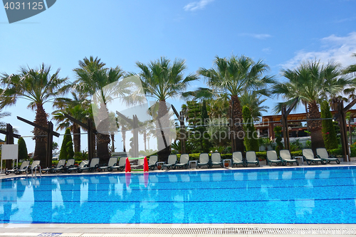 Image of Beach resort hotel swimming pool