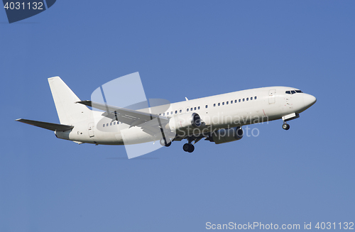 Image of Airplane on the blue sky