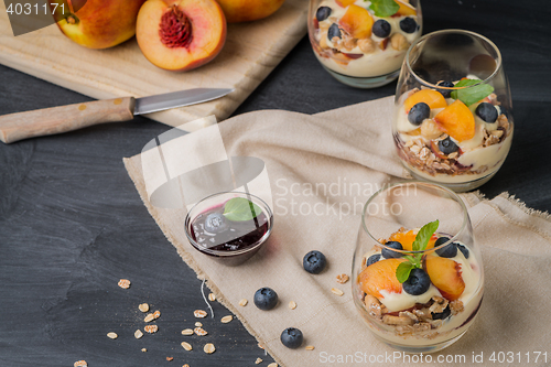 Image of Cream and peach desert