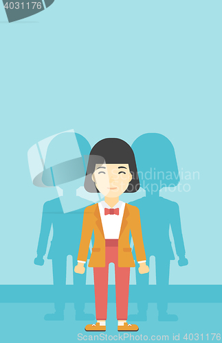 Image of Woman searching for job vector illustration.