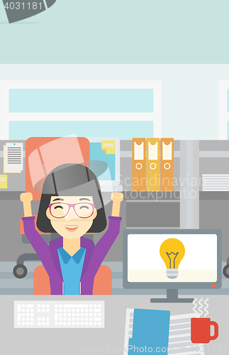 Image of Creative excited woman having business idea.