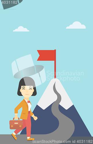 Image of Leader business woman vector illustration.