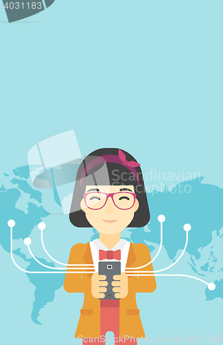Image of Business woman using smartphone.