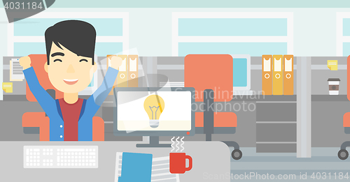 Image of Creative excited man having business idea.