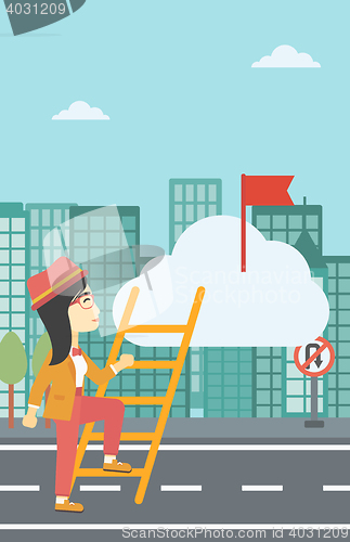 Image of Leader business woman vector illustration.